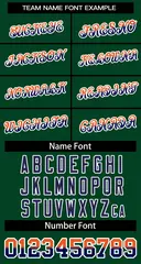 Green Orange Navy-White Stripe Gradient Baseball Jersey 3