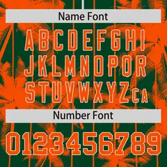Green Orange Pinstripe Coconut Tree Baseball Jersey 4
