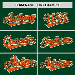 Green Orange Raglan Round-Neck Hockey Jersey 3