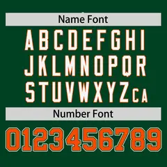 Green Orange Raglan Round-Neck Hockey Jersey 4