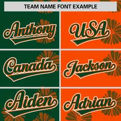 Green Orange Split Flower Graffiti Authentic Baseball Jersey 3