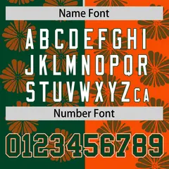 Green Orange Split Flower Graffiti Authentic Baseball Jersey 4