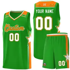 Green Orange Star Graffiti Basketball Jersey Sports Uniform 1