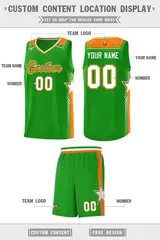 Green Orange Star Graffiti Basketball Jersey Sports Uniform 2