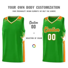 Green Orange Star Graffiti Basketball Jersey Sports Uniform 3