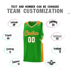 Green Orange Star Graffiti Basketball Jersey Sports Uniform 4