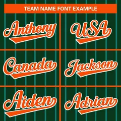 Green Orange Stripe Full Button Authentic Baseball Jersey 3