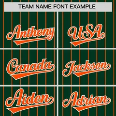 Green Orange Stripe Raglan Sleeves Fashion Baseball Jersey 3