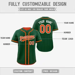 Green Orange Striped Reversible Baseball Jersey 3