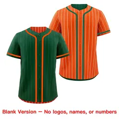 Green Orange Striped Reversible Baseball Jersey 9