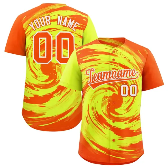 Green Orange Swirl Graffiti Pattern Baseball Jersey