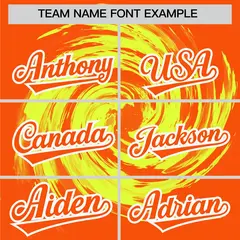 Green Orange Swirl Graffiti Pattern Baseball Jersey 3