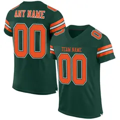 Green Orange-White Classic Mesh Authentic Football Jersey 1