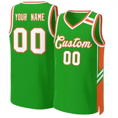 Green Orange White Classic Mesh Basketball Jersey