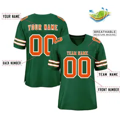 Green Orange-White Classic Style Authentic Football Jersey 2