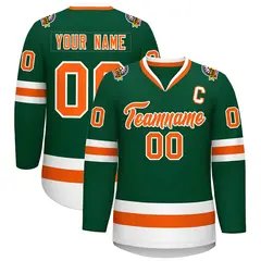 Green Orange-White Classic Style Hockey Jersey 1