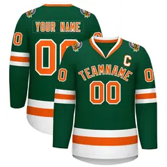 Green Orange-White Classic Style Hockey Jersey 1