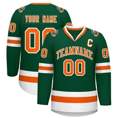 Green Orange-White Classic Style Hockey Jersey 1