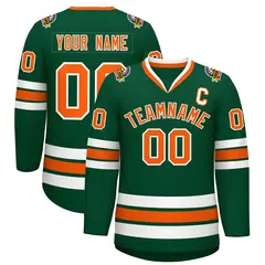 Green Orange-White Classic Style Hockey Jersey 1