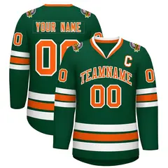 Green Orange-White Classic Style Hockey Jersey 1