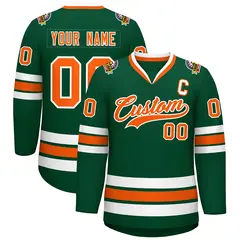 Green Orange-White Classic Style Hockey Jersey 1