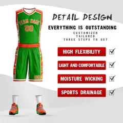 Green Orange-White Lightning Graffiti Basketball Jersey 2