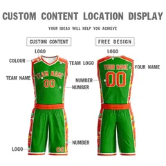 Green Orange-White Lightning Graffiti Basketball Jersey 3