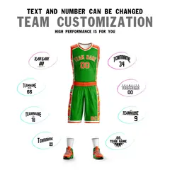 Green Orange-White Lightning Graffiti Basketball Jersey 4