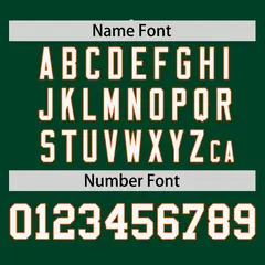 Green Orange-White Raglan V-Neck Hockey Jersey 4