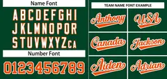 Green Orange-White Stripe Raglan Baseball Jersey 3