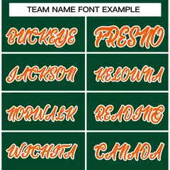 Green Orange-White Varsity Full-Snap Letterman Jacket 5