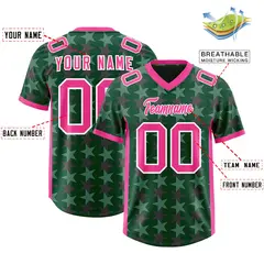 Green Pink All Star Graffiti Pattern Football Jersey 2