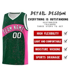 Green Pink Dot Graffiti Irregular Pattern Basketball Jersey 2