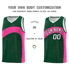 Green Pink Dot Graffiti Irregular Pattern Basketball Jersey 3