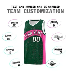 Green Pink Dot Graffiti Irregular Pattern Basketball Jersey 4