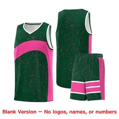 Green Pink Dot Graffiti Irregular Pattern Basketball Jersey 7