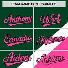 Green Pink Full-Snap Raglan Letterman Baseball Jacket 3