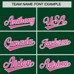 Green Pink L Pattern Varsity Raglan Letterman Jacket 3