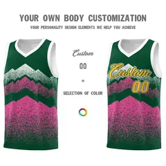 Green Pink Mountain Fade Gradient Fashion Basketball Jersey 3