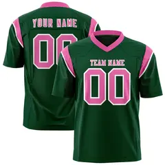 Green Pink Shoulder Cut Two-Tone Flag Football Jersey 1