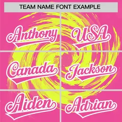 Green Pink Swirl Graffiti Pattern Authentic Baseball Jersey 3