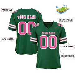 Green Pink-White Classic Style Authentic Football Jersey 2