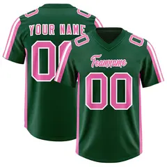 Green Pink White Side Stripe Authentic Football Jersey 1