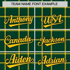Green Plaid Authentic Baseball Jersey 3