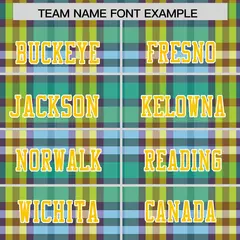 Green Plaid Pattern Authentic Football Jersey 3