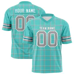 Green Plaid Pattern Authentic Football Jersey