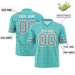 Green Plaid Pattern Authentic Football Jersey 2