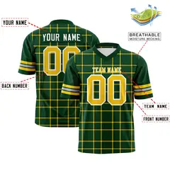 Green Plaid Pattern Authentic Football Jersey 2
