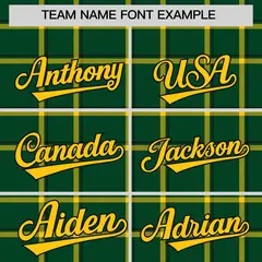 Green Plaid Pattern Varsity Letterman Baseball Jacket 3