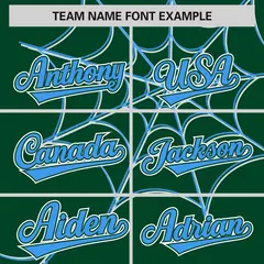 Green Powder Blue Spider Web Raglan Sleeves Baseball Jersey 3